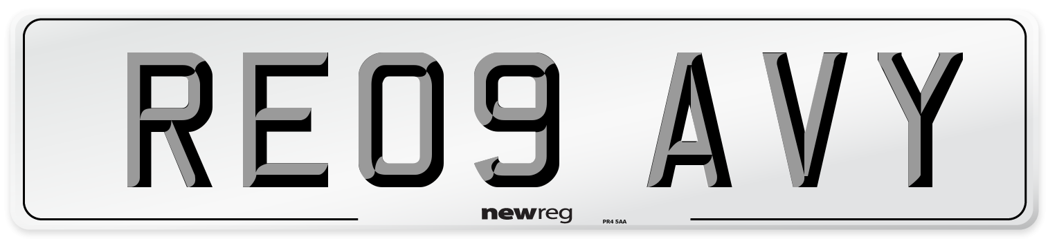 RE09 AVY Number Plate from New Reg